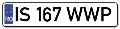 Placuta inmatriculare numar auto  IS-167-WWP, IS 167 WWP, IS167WWP