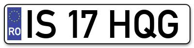 Placuta inmatriculare numar auto  IS-17-HQG, IS 17 HQG, IS17HQG