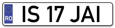 Placuta inmatriculare numar auto  IS-17-JAI, IS 17 JAI, IS17JAI