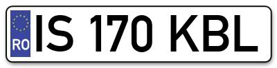 Placuta inmatriculare numar auto  IS-170-KBL, IS 170 KBL, IS170KBL