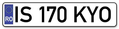 Placuta inmatriculare numar auto  IS-170-KYO, IS 170 KYO, IS170KYO