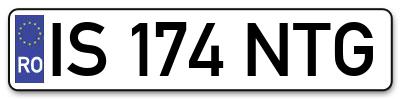 Placuta inmatriculare numar auto  IS-174-NTG, IS 174 NTG, IS174NTG