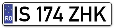 Placuta inmatriculare numar auto  IS-174-ZHK, IS 174 ZHK, IS174ZHK