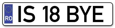 Placuta inmatriculare numar auto  IS-18-BYE, IS 18 BYE, IS18BYE