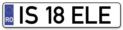 Placuta inmatriculare numar auto  IS-18-ELE, IS 18 ELE, IS18ELE