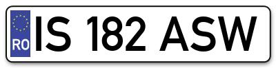 Placuta inmatriculare numar auto  IS-182-ASW, IS 182 ASW, IS182ASW