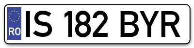 Placuta inmatriculare numar auto  IS-182-BYR, IS 182 BYR, IS182BYR