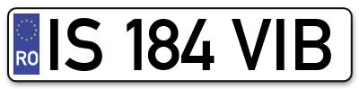 Placuta inmatriculare numar auto  IS-184-VIB, IS 184 VIB, IS184VIB