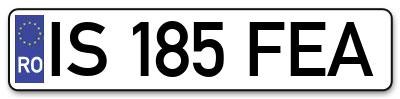 Placuta inmatriculare numar auto  IS-185-FEA, IS 185 FEA, IS185FEA