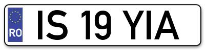 Placuta inmatriculare numar auto  IS-19-YIA, IS 19 YIA, IS19YIA