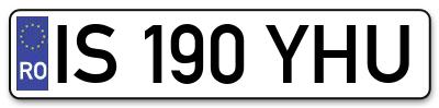 Placuta inmatriculare numar auto  IS-190-YHU, IS 190 YHU, IS190YHU