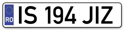 Placuta inmatriculare numar auto  IS-194-JIZ, IS 194 JIZ, IS194JIZ