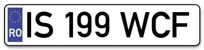 Placuta inmatriculare numar auto  IS-199-WCF, IS 199 WCF, IS199WCF