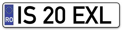 Placuta inmatriculare numar auto  IS-20-EXL, IS 20 EXL, IS20EXL