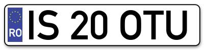 Placuta inmatriculare numar auto  IS-20-OTU, IS 20 OTU, IS20OTU