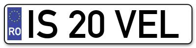 Placuta inmatriculare numar auto  IS-20-VEL, IS 20 VEL, IS20VEL