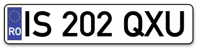 Placuta inmatriculare numar auto  IS-202-QXU, IS 202 QXU, IS202QXU