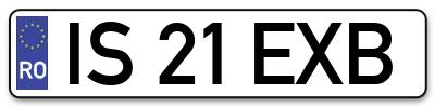 Placuta inmatriculare numar auto  IS-21-EXB, IS 21 EXB, IS21EXB