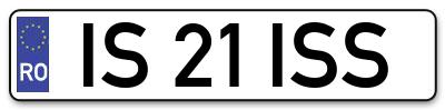 Placuta inmatriculare numar auto  IS-21-ISS, IS 21 ISS, IS21ISS