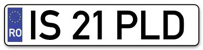 Placuta inmatriculare numar auto  IS-21-PLD, IS 21 PLD, IS21PLD