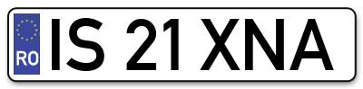 Placuta inmatriculare numar auto  IS-21-XNA, IS 21 XNA, IS21XNA