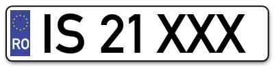 Placuta inmatriculare numar auto  IS-21-XXX, IS 21 XXX, IS21XXX