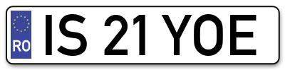 Placuta inmatriculare numar auto  IS-21-YOE, IS 21 YOE, IS21YOE