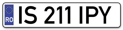 Placuta inmatriculare numar auto  IS-211-IPY, IS 211 IPY, IS211IPY