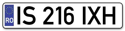 Placuta inmatriculare numar auto  IS-216-IXH, IS 216 IXH, IS216IXH
