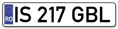 Placuta inmatriculare numar auto  IS-217-GBL, IS 217 GBL, IS217GBL