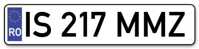 Placuta inmatriculare numar auto  IS-217-MMZ, IS 217 MMZ, IS217MMZ