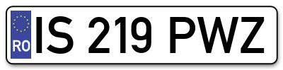 Placuta inmatriculare numar auto  IS-219-PWZ, IS 219 PWZ, IS219PWZ