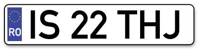 Placuta inmatriculare numar auto  IS-22-THJ, IS 22 THJ, IS22THJ