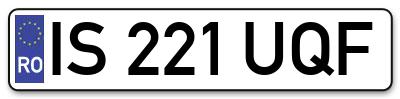 Placuta inmatriculare numar auto  IS-221-UQF, IS 221 UQF, IS221UQF