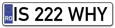 Placuta inmatriculare numar auto  IS-222-WHY, IS 222 WHY, IS222WHY