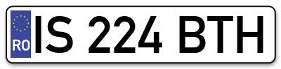 Placuta inmatriculare numar auto  IS-224-BTH, IS 224 BTH, IS224BTH