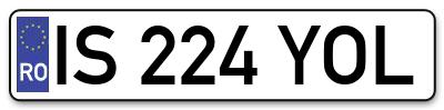 Placuta inmatriculare numar auto  IS-224-YOL, IS 224 YOL, IS224YOL