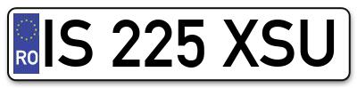 Placuta inmatriculare numar auto  IS-225-XSU, IS 225 XSU, IS225XSU