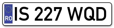 Placuta inmatriculare numar auto  IS-227-WQD, IS 227 WQD, IS227WQD