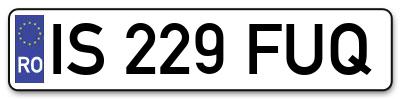 Placuta inmatriculare numar auto  IS-229-FUQ, IS 229 FUQ, IS229FUQ