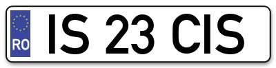 Placuta inmatriculare numar auto  IS-23-CIS, IS 23 CIS, IS23CIS