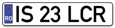 Placuta inmatriculare numar auto  IS-23-LCR, IS 23 LCR, IS23LCR
