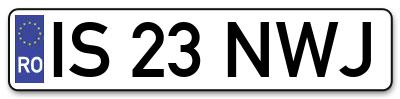 Placuta inmatriculare numar auto  IS-23-NWJ, IS 23 NWJ, IS23NWJ