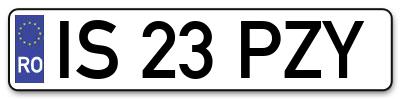 Placuta inmatriculare numar auto  IS-23-PZY, IS 23 PZY, IS23PZY