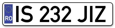 Placuta inmatriculare numar auto  IS-232-JIZ, IS 232 JIZ, IS232JIZ