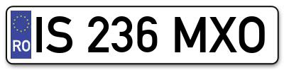 Placuta inmatriculare numar auto  IS-236-MXO, IS 236 MXO, IS236MXO