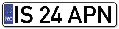 Placuta inmatriculare numar auto  IS-24-APN, IS 24 APN, IS24APN
