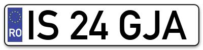 Placuta inmatriculare numar auto  IS-24-GJA, IS 24 GJA, IS24GJA
