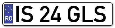 Placuta inmatriculare numar auto  IS-24-GLS, IS 24 GLS, IS24GLS