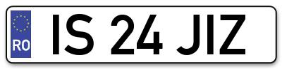 Placuta inmatriculare numar auto  IS-24-JIZ, IS 24 JIZ, IS24JIZ